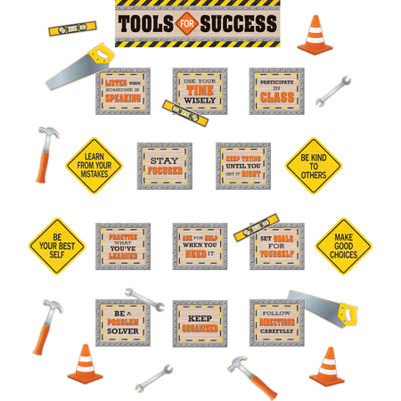 TEACHER CREATED RESOURCES Under Construction Tools for Success Mini Bulletin Board TCR8744